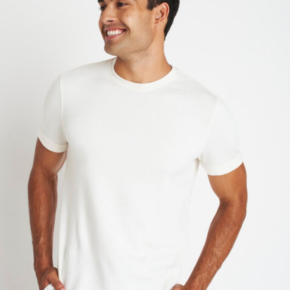 Kit and Ace Brushed Crewneck Tee Bone White XS